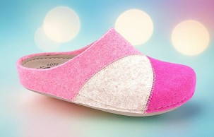 D-1379 roze/bež/ciklama sobna papuča 39
