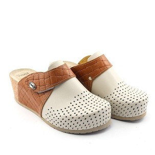 V-029 bež/braon kocka klompa 39