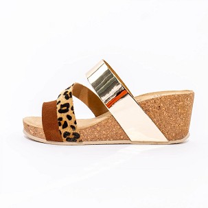 V-023 braon/leopard/zlatna papuča 40