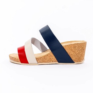 V-023 crvena/bež/teget papuča 39