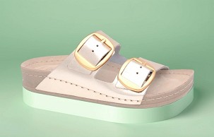 D-1298 metal zlatna papuča 40