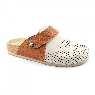 V-009 bež/braon kocka klompa 40