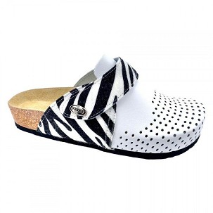 V-009 bela zebra klompa 42