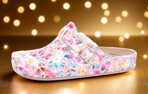 D-1290 bež cvetna klompa 36