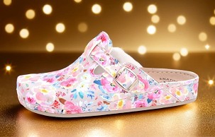 D-1290 bež cvetna klompa 41