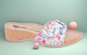 D-1211 bela cvetna papuča 41