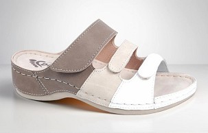 D-1214 pesak/bež/bela papuča 40