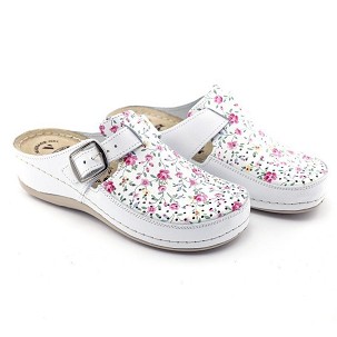 V-182 bela cvetna klompa 40