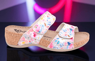 D-1411 bež cvetna papuča 38