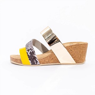 V-023 žuta/piton/zlatna papuča 35