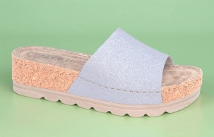 D-1401 srebrna štras papuča 37