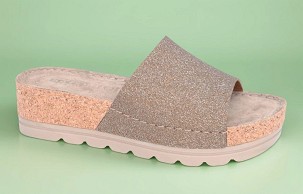 D-1401 bronz štras papuča 37