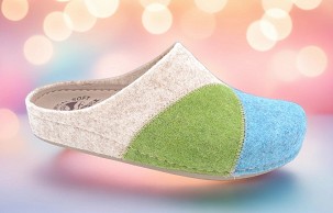 D-1379 bež/zelena/plava sobna papuča 36